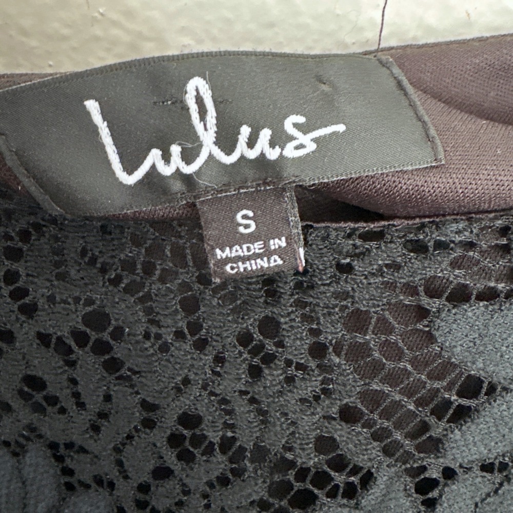 Lulus Black Lace Bell Sleeve Mini Dress Small Witchy Dark Fairygoth Whimsical - Picture 5 of 10